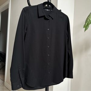 3/$12 ❤️ Uniqlo Black Rayon Dress Shirt Long Sleeves Blouse Size S